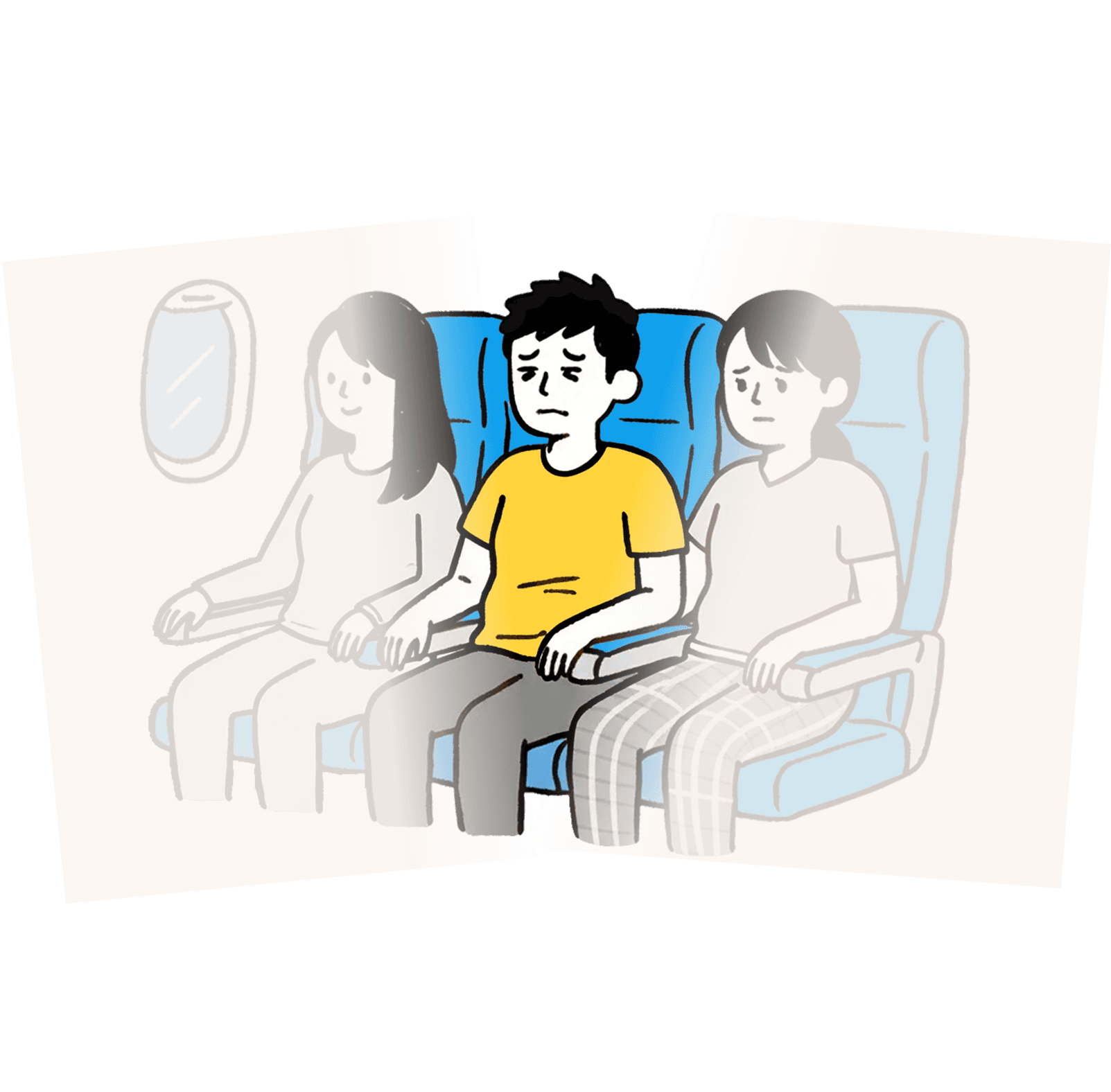 Cramped economy seat